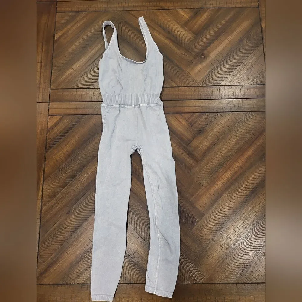 Free People Good Karma Onesie Ice Grey XS/S NWOT